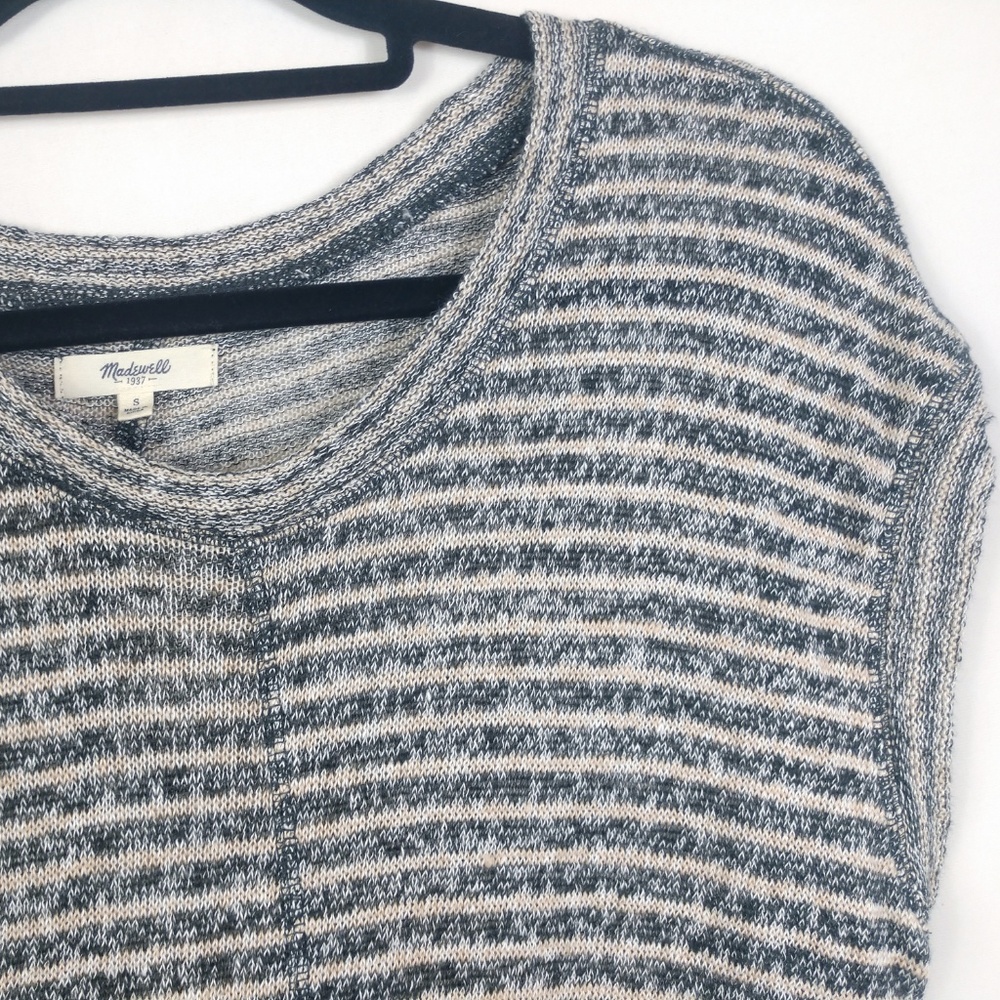 Madewell Striped Tunic Top High Low Linen - Picture 2 of 4